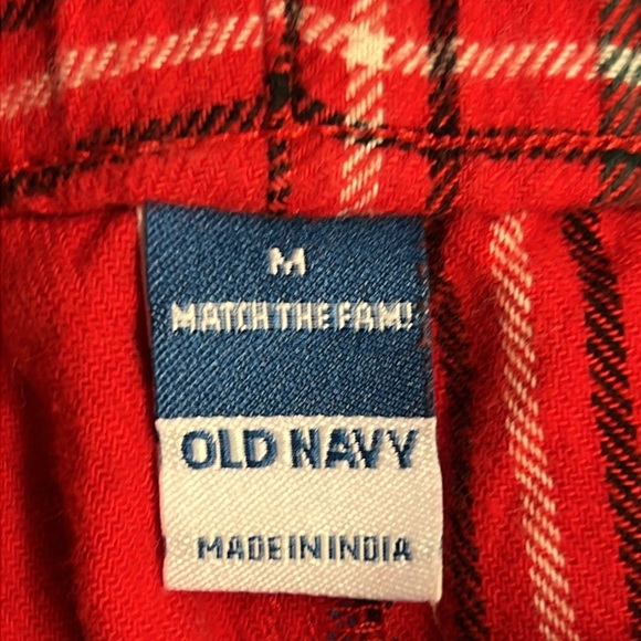 Old Navy Christmas Red Flannel Pajamas set “Match the Fam” size Med EUC - Picture 5 of 10